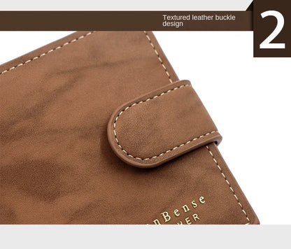 Portefeuille Homme Cuir PU avec Fermoir - Porte-Cartes Business Compact