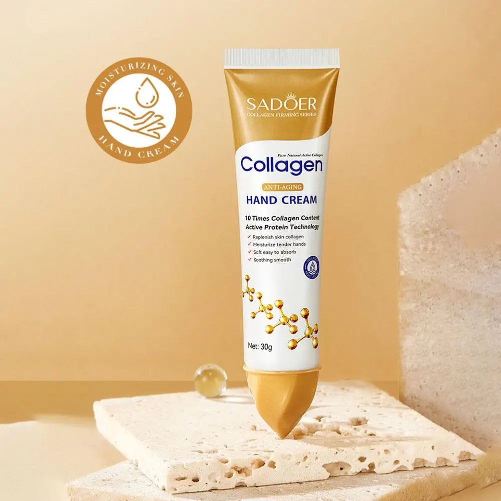 Crème Mains Collagène SADOER 5pcs - Hydratante Éclaircissante Rafraîchissante Nourrissante Soin Beauté