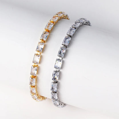 Bracelet Plaqué Or 18K Zircons Arc-en-Ciel – Luxe Micro-Pavé Étanche
