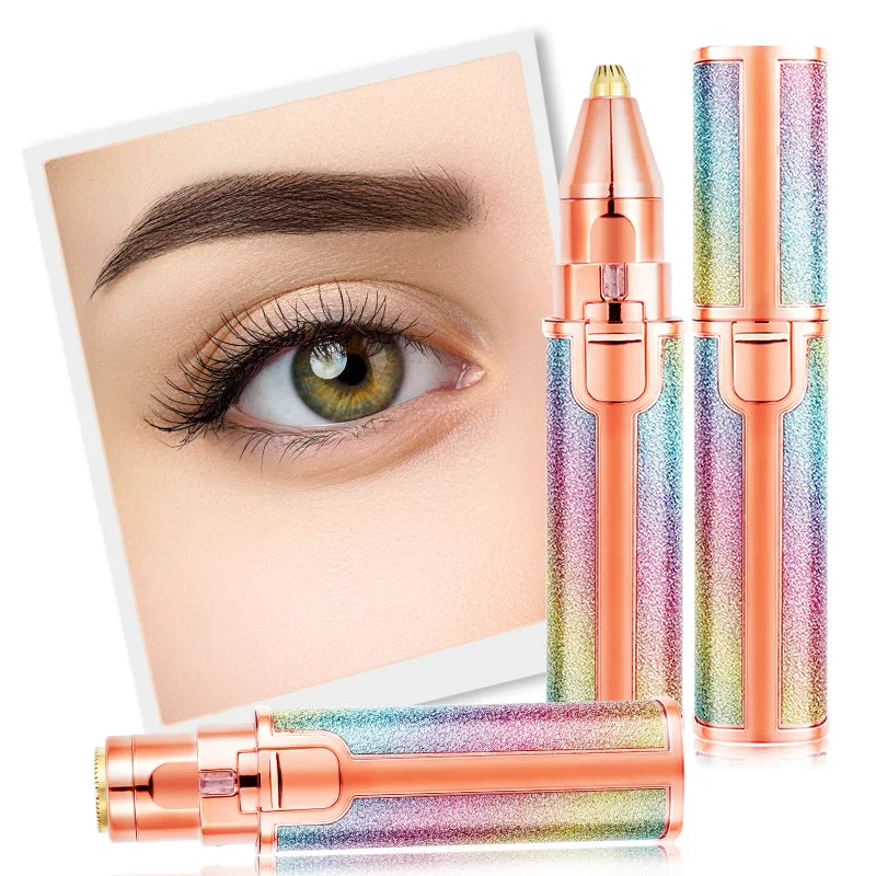 Épilateur Électrique 2-en-1 Portable Femme - Trimmer Sourcils Corps Visage Rasoir Indolore USB