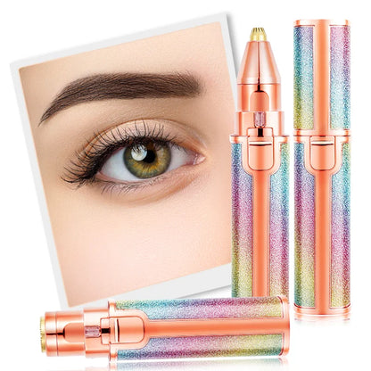 Épilateur Électrique 2-en-1 Portable Femme - Trimmer Sourcils Corps Visage Rasoir Indolore USB
