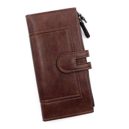Portefeuille Long en Cuir PU pour Femme - Organisateur Anti-Vol