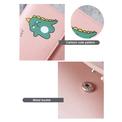 Portefeuille Femme Cartoon Cuir PU - Porte-Cartes Tri-Fold Multi-Emplacements