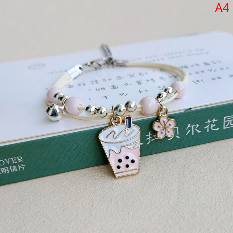 Bracelet Lapin Cartoon Mignon Simple Cristaux – Charm Perles Ajustable Enfants Amies