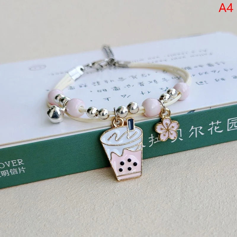 Bracelet Lapin Cartoon Mignon Simple Cristaux – Charm Perles Ajustable Enfants Amies