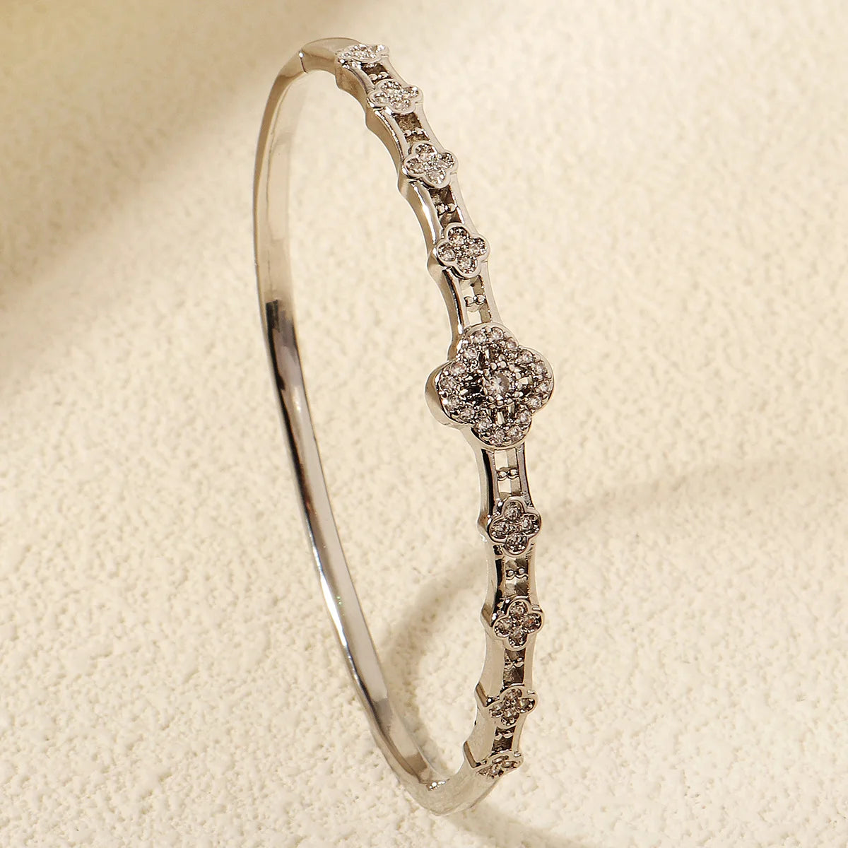 Bracelet Cuivre & Zirconia Femme – Élégance Minimaliste Style Européen