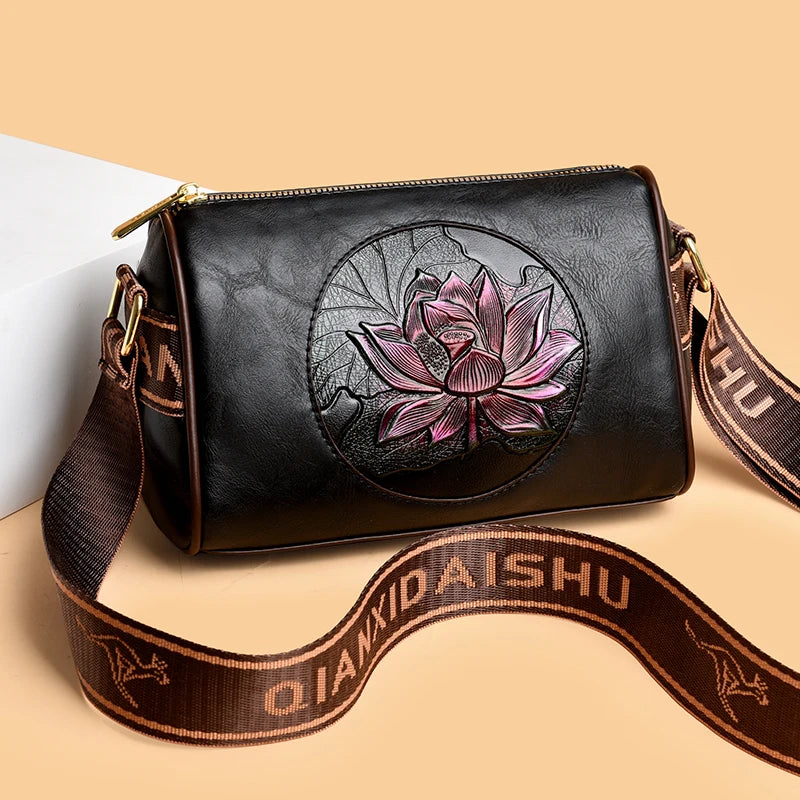 Sac à Main Femme Cuir Souple - Sac Bandoulière Crossbody Imprimé Fashion 2024