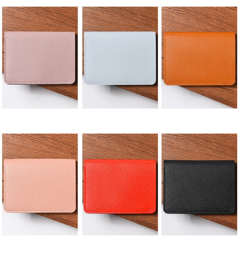 Portefeuille Pliable Cuir Souple avec Bouton - Petit Porte-Cartes Permis Simplifié
