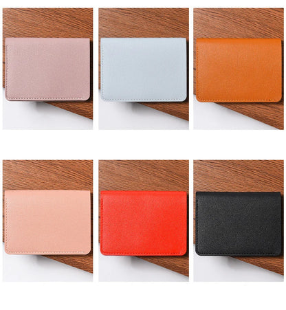 Portefeuille Pliable Cuir Souple avec Bouton - Petit Porte-Cartes Permis Simplifié