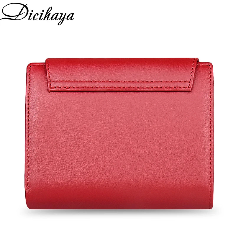 Portefeuille Femme Cuir Véritable - Porte-Monnaie Mini Clutch Porte-Cartes Bourgogne