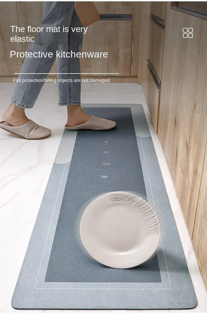 Tapis de Cuisine Absorbant Antidérapant Imperméable - Carpette Longue Lavable sans Entretien