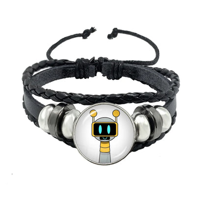 Bracelet Sprunki Incredibox Personnage Anime – Cuir Multicouche Tressé Fait Main