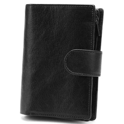Portefeuille Homme Court Cuir Véritable Luxe - Porte-Cartes ID Multifonction Unisexe