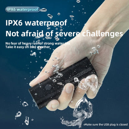 Lampe Vélo ROCKBROS LED 2000mAh Type-C - Phare Avant MTB Imperméable Rechargeable Aluminium