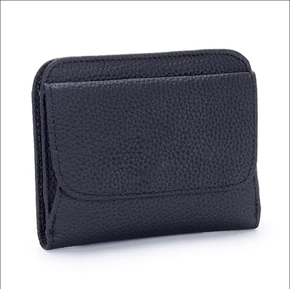 Portefeuille Femme Cuir Véritable Pliable Simple - Porte-Monnaie Multifonction Coin Bag Petit Money Bag