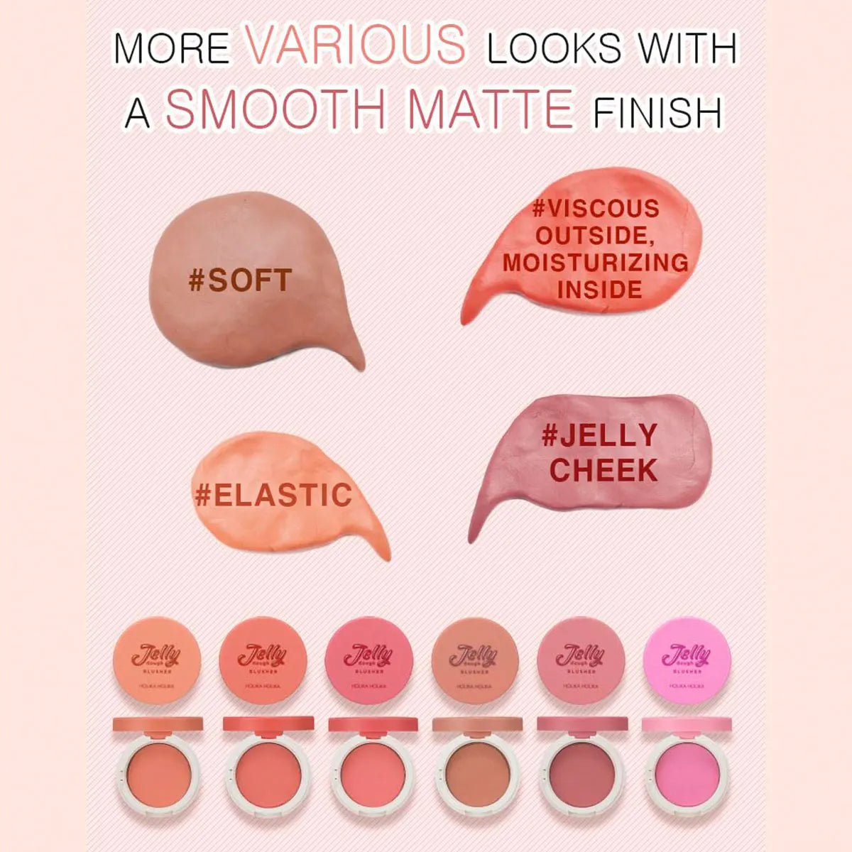 Blush Holika Holika Jelly Dough Apricot - Gel Texture Hydratant Non-Collant Fini Naturel K-Beauty