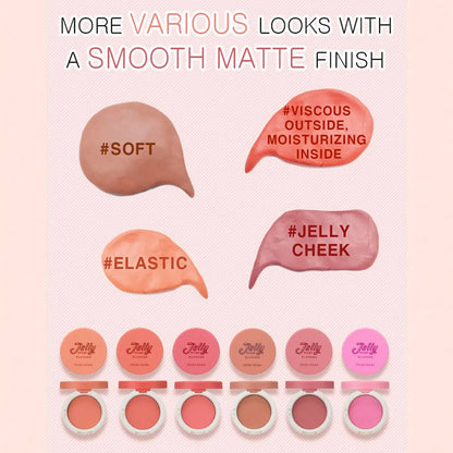 Blush Holika Holika Jelly Dough Apricot - Gel Texture Hydratant Non-Collant Fini Naturel K-Beauty