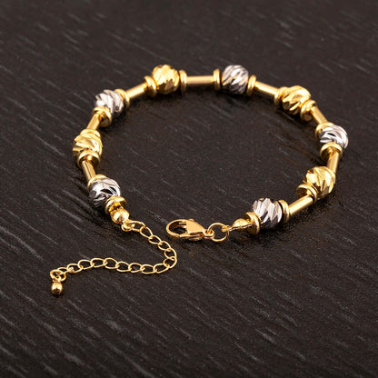 Bracelet Perles CZ Fait Main Ajustable – Chaîne Cuivre Polyvalent Femme