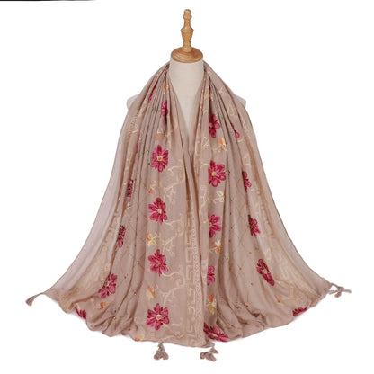 Hijab Imprimé Aquarelle Premium - Voile Femme Doux et Léger