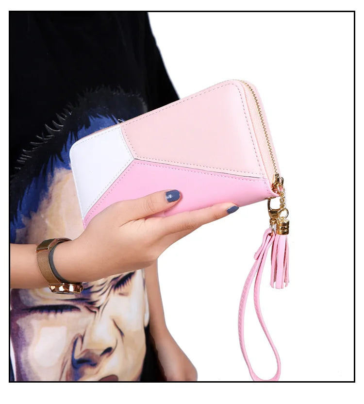 Portefeuille Femme Kawaii Rose Luxe - Grand Porte-Monnaie Designer Cuir Multi-Compartiments