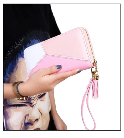 Portefeuille Femme Kawaii Rose Luxe - Grand Porte-Monnaie Designer Cuir Multi-Compartiments