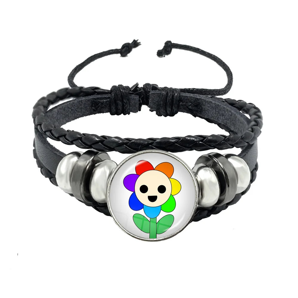 Bracelet Sprunki Incredibox Personnage Anime – Cuir Multicouche Tressé Fait Main