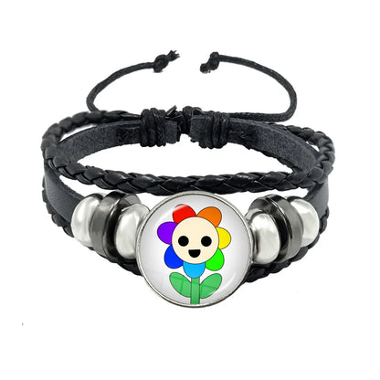 Bracelet Sprunki Incredibox Personnage Anime – Cuir Multicouche Tressé Fait Main