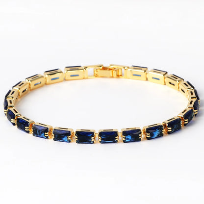 Bracelet Plaqué Or 18K Zircons Arc-en-Ciel – Luxe Micro-Pavé Étanche