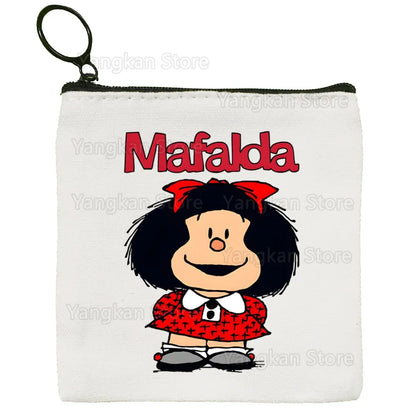 Portefeuille Vintage Mafalda Porte-Monnaie - Porte-Carte Multifonction Garçon Fille Unisexe Rétro