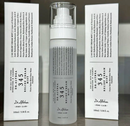 Brume Crème Relief 345 Dr. Althea 100ml - Acide Hyaluronique Hydratation Profonde Longue Durée Lissante Spray