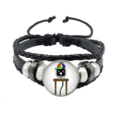 Bracelet Sprunki Incredibox Personnage Anime – Cuir Multicouche Tressé Fait Main