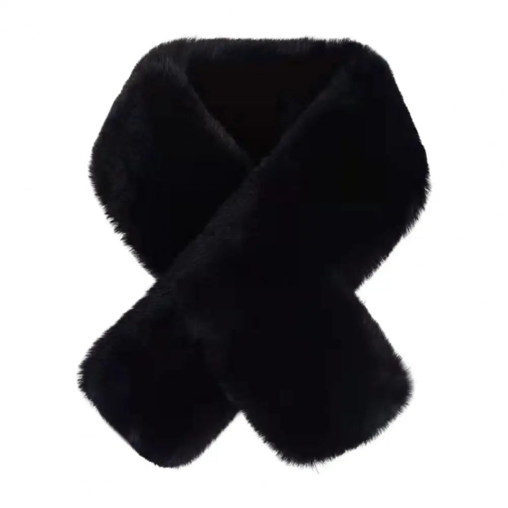 Foulard Écharpe Fourrure Lapin Peluche Femme - Col Croisé Chaud Épais Hiver