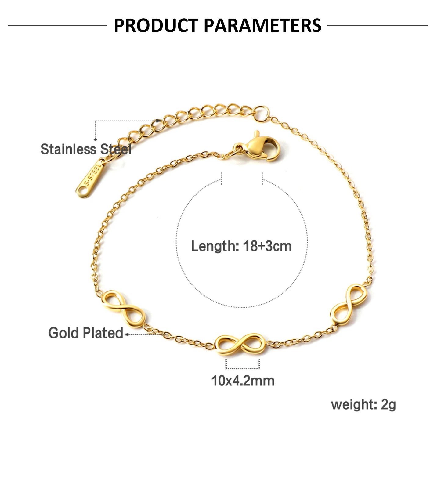 Bracelet Acier Inoxydable Plaqué Or – Pendentifs Tendance Haut de Gamme