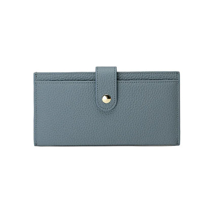 Portefeuille Femme Cuir Luxe 6 Emplacements Cartes Slim - Porte-Monnaie Zippé Détachable Externe Noir