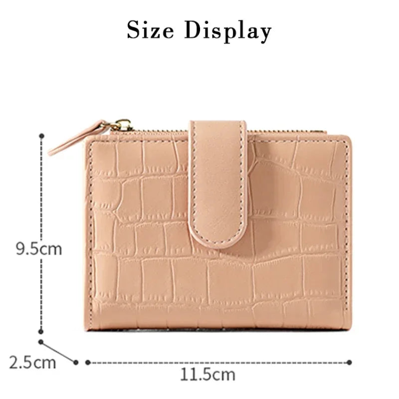 Portefeuille Femme Court Fashion Zipper - Wallet Cuir PU Porte-Monnaie Coin Pocket