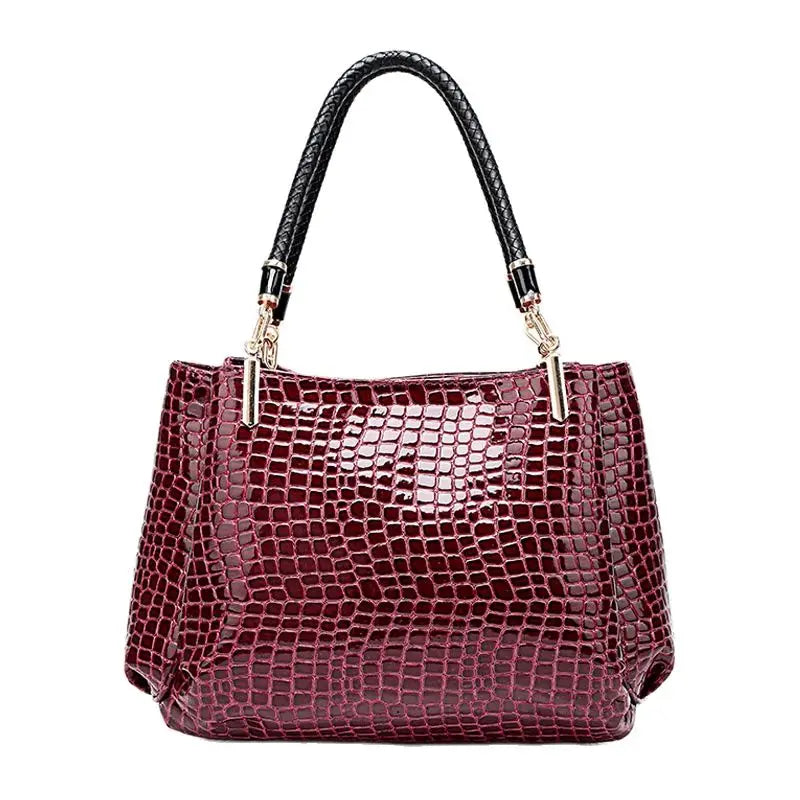 Sac Tote Femme Cuir Crocodile Luxe - Sac Épaule Designer Grande Capacité Shopping