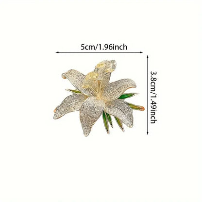 Broche Fleur de Lys Luxueuse Élégante – Pin's Col Polyvalent Simple Femme