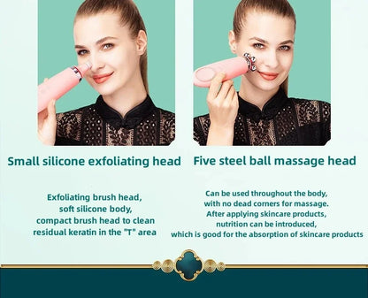 Appareil Nettoyage Facial 4-en-1 Silicone - Brosse Électrique Lifting Visage Anti-Âge Rose