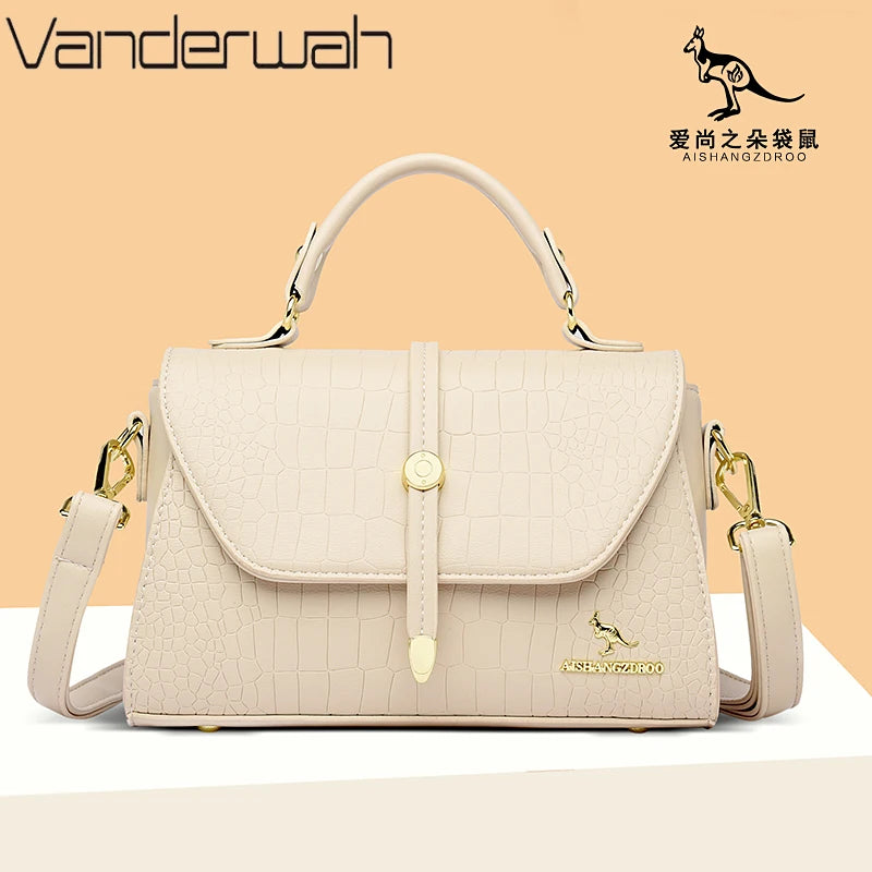 Sac Bandoulière Femme Cuir Crocodile Luxe 2025 - Messenger Designer Élégant