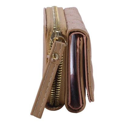 Portefeuille Femme Kawaii Mignon Luxe - Designer Lady Wallet Cuir Porte-Monnaie Beige