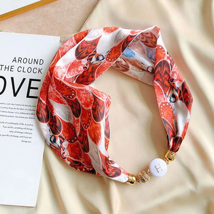 Women's Square Scarf with Magnetic Buckle - Versatile Summer Luxury Scarf/Necklace