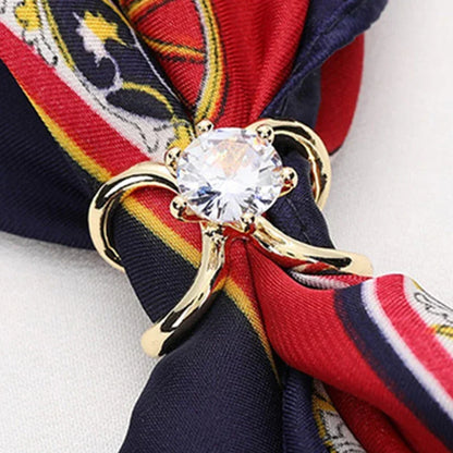 X-Shaped Crystal Scarf Clip Brooch – Elegant Unisex Shawl Fastener