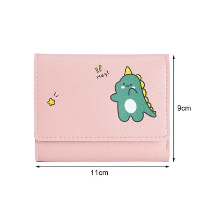 Portefeuille Femme Cartoon Cuir PU - Porte-Cartes Tri-Fold Multi-Emplacements
