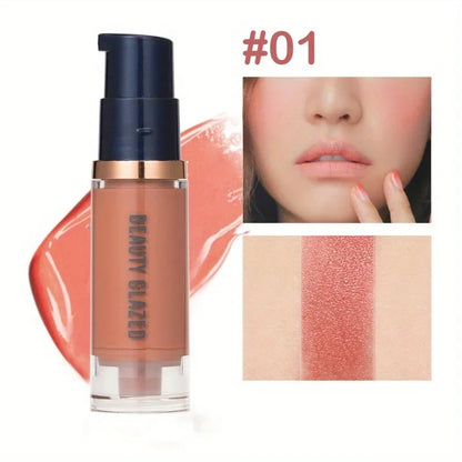 Blush Liquide Beauty Glazed 102 - Waterproof Sweatproof Léger Non-Fade Naturel Joues Longue Tenue Maquillage