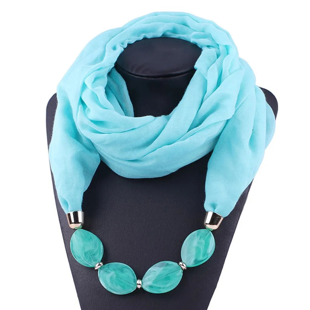 Foulard Collier Ethnique Coton Lin - Accessoire Mode Pendentif Doux