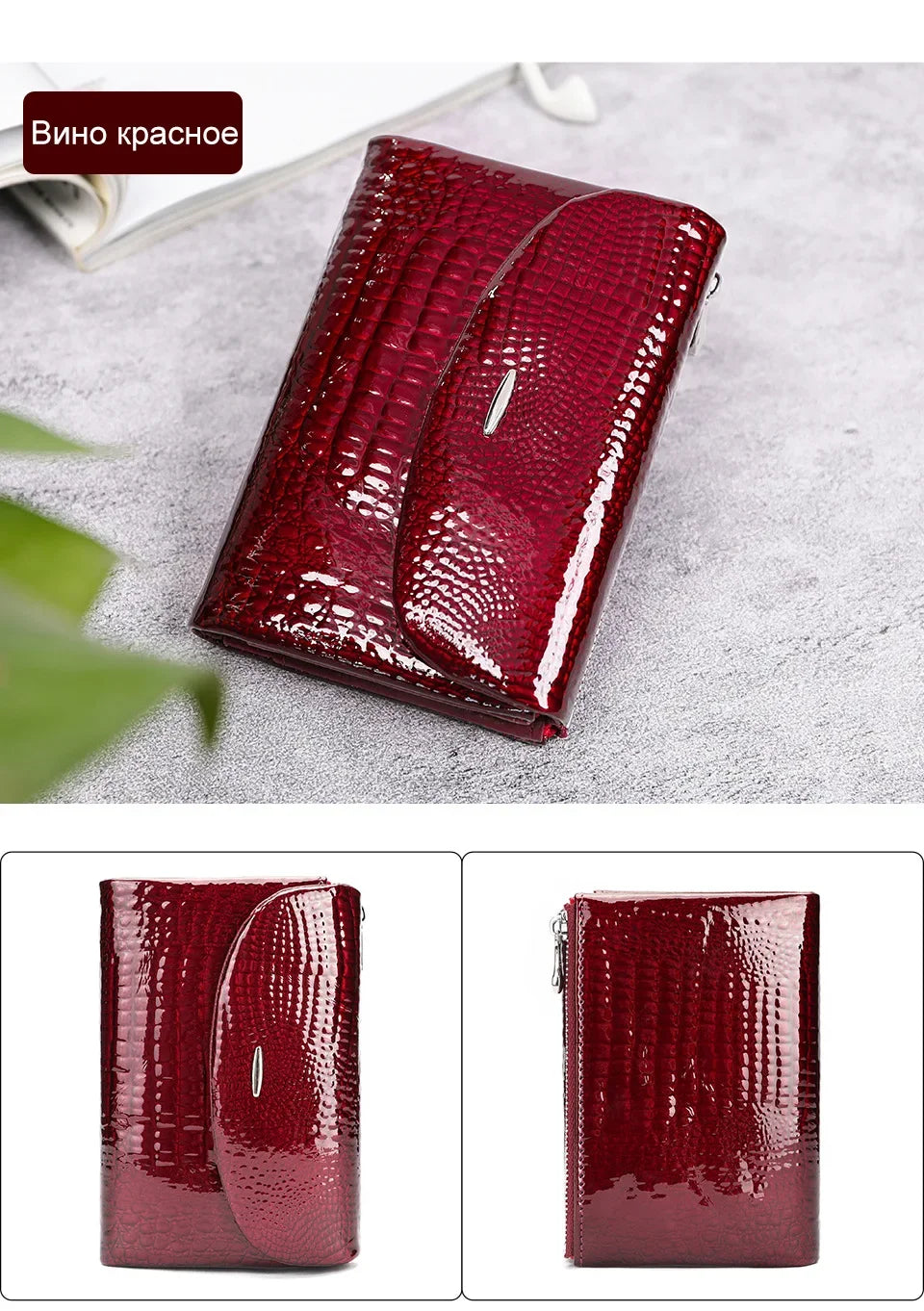 Portefeuille Femme Luxe Clip Cuir - Clutch Soirée Designer Porte-Cartes Crédit