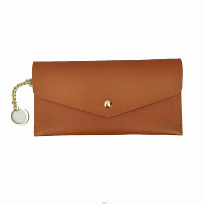 Portefeuille Femme Long Cuir PU - Porte-Cartes Multi-Poches Clutch Élégant Rouge