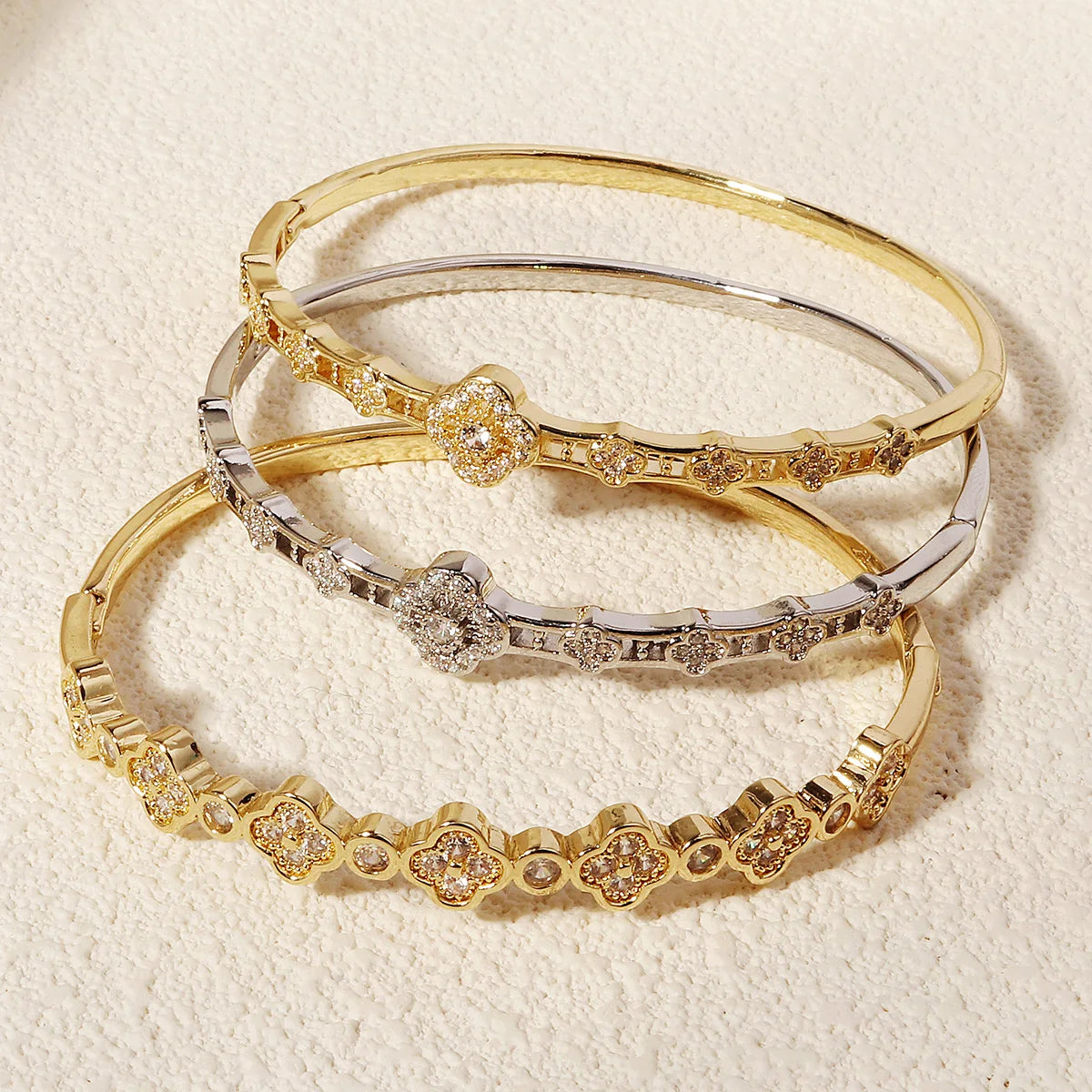 Bracelet Cuivre & Zirconia Femme – Élégance Minimaliste Style Européen