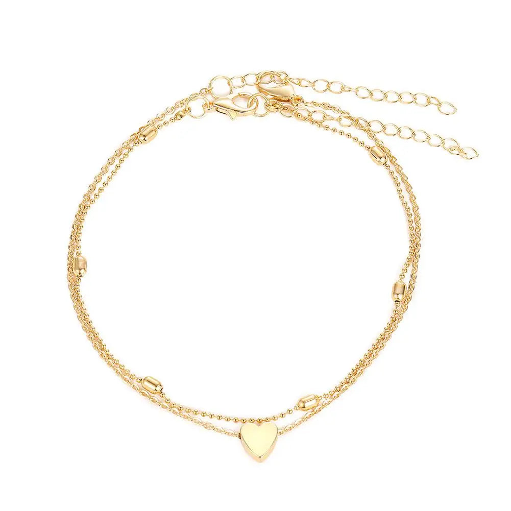 Chaîne de Cheville Bohème Perles Étoiles Pompons – Bracelet Pied Vintage Femme