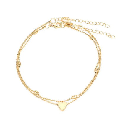 Chaîne de Cheville Bohème Perles Étoiles Pompons – Bracelet Pied Vintage Femme